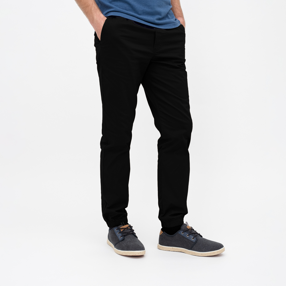 Black chino joggers mens online